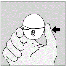 Open the dust cap (lid) by pressing the green piercing button - Illustration