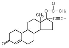 AYGESTIN® (norethindrone acetate) Structural Formula Illustration