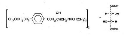 Lopressor® (metoprolol tartrate) Structural Formula Illustration