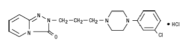 DESYREL® (trazodone hydrochloride) Structural Formula - Illustration